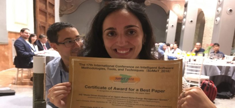 The 17th International Conference on Intelligent Software Methodologies, Tools, and Techniques (SoMeT 2018). Certificate of Award for a Best Paper - Inmaculada Ayala
